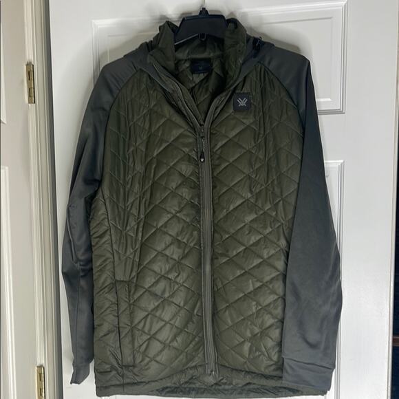 Vortex Olive Green Quilted Puffer with Hood medium - Picture 1 of 4